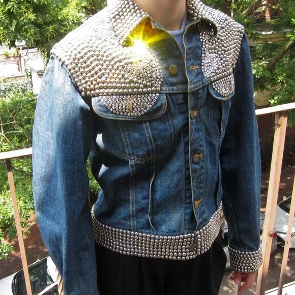 A one-of-a-kind 1973, studded and rhinestone Goldsmith’s jacket. - Picture 6 of 7